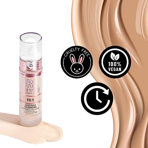 Makeup Revolution, IRL Filter, Longwear, Foundation, F0.1, 23ml