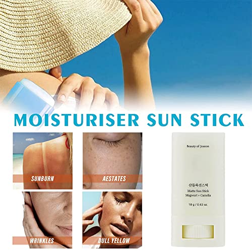 North Korean Matte Sunscreen Stick with Mugwort and Camellia Extracts for Long-Lasting Moisturizing Sun Protection-1PC