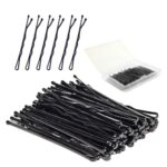 Bellure 150 Pcs Black Bobby Pins with Storage Box Kirby Hair Grips (5.5cm/2.2 in) Hair Pins Good for All Types of Hair Styling Needs for Girls, W