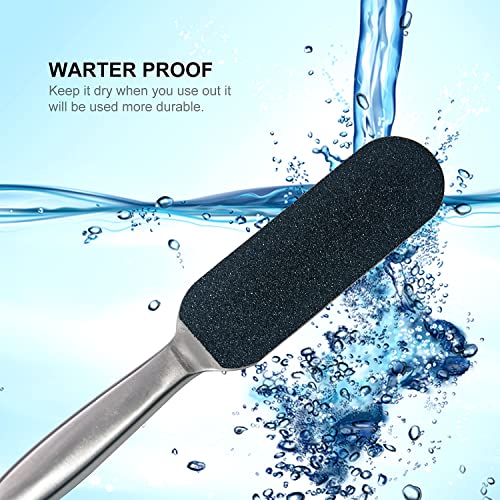 Professional Pedicure Foot File and Callus Remover for Hard Skin, Stainless Steel Foot Rasp File with Ten Free Refill Grits Replacement Pads with
