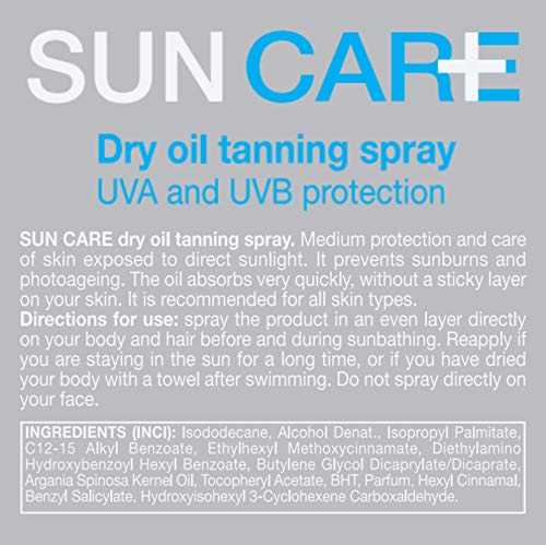 FLOSLEK Dry Oil Tanning Spray SPF 15 | 150 ml | Medium Protection & Care of the Skin Exposed to Direct Solar Exposure | Intended for People of Al