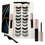 Ufar 3D 6D Magnetic Eyelashes Natural Look - [NO Glue Needed, 2022 BEST EYELASHES] 10 Pairs Reusable False with Eyeliner, Eyeliner and Lashes App
