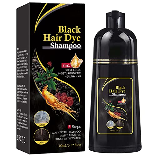 Black Hair Shampoo for Natural Hair, Instant Black Hair Shampoo Hair Dye Shampoo, Hair Color Shampoo Hair for Men Women Black Color, Hair Colorin