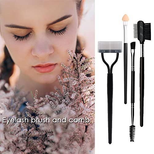BAISDY 4Pcs Eyelash Comb Separator, Eyelash Mascara Brow Brush Makeup Grooming Tool