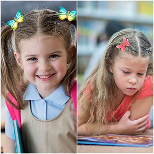 Mesmeriser Realistic Butterfly Clips Pack of 10 – 5 Assorted Matte Coloured Hair Clips for Girls – Cute Duckbill Slides in Box Packaging for Easy