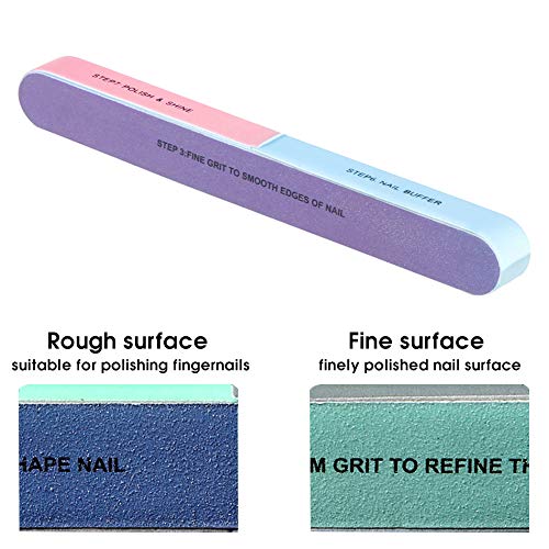 Professional Nail File Six-Sided Polishing Sandpaper Sanding Blocks Board Nail Buffer 7-in-1 Nail Buffer Manicure Tool for Nail Grooming Styling