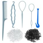 700 Pcs Elastic Hair Bands(350 Clear Hair Elastic Bands, 350 Black Hair Rubber Bands), Elastic Hair Ties, Small Hair Elastics Bands for Women Bra