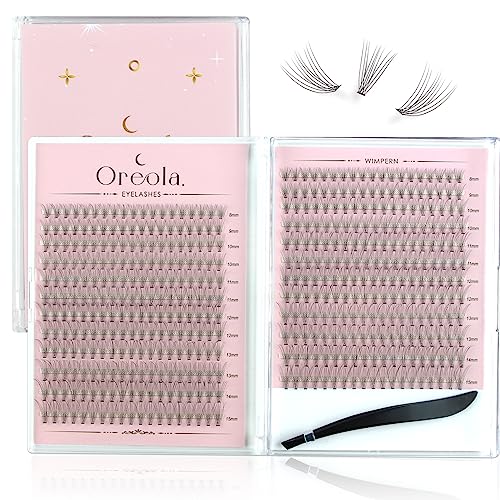 Oreola False Eyelashes Individual Natural Eyelash Individual Lashes Cluster for DIY at Home Ultra-Light Individual Cluster Lash Extensions 0.07C