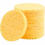 NATUCE 10PCS Cleansing Sponges for Face, Facial Sponges Cleansing Reusable Compressed Cellulose Face Sponge (Round, Yellow) (10Pcs)