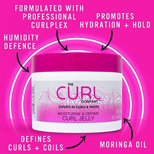 The Curl Company Moisturise & Define Curl Jelly (300 ml) - Experts in Curls & Waves, Cruelty Free, Vegan Friendly, Natural Extracts, Colour Kind