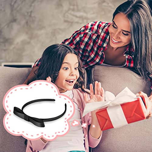 RosewineC 2 Pcs Girls Bow Headband, Bow Clip Hair Set Vintage Headbands Knot Hairband Hair Accessories for Women and School Hair Accessories for