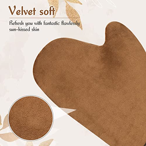 Greoer Tanning Mitt, Self Tan Mitt, 2 Pieces Spa Exfoliator Washcloth Remove Dead Skin Double Sided Fake Tan Mitt Applicator (Brown)