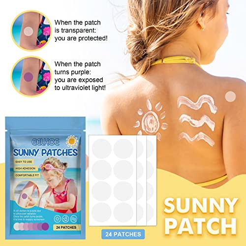 Solar Buddies Sunscreen Applicator, UV Stickers Sunscreen Reapply Reminder for Kids&Adults, UV Sunscreen Detection Patches, Natural Sunscreen Pat