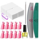 Beetles Gel Polish Remover Kit - Gel Nail Polish Remover with 450Pcs Lint Free Nail Wipes/10 Pcs Nail Polish Remover Clips/Cuticle Oil/Cuticle Pu