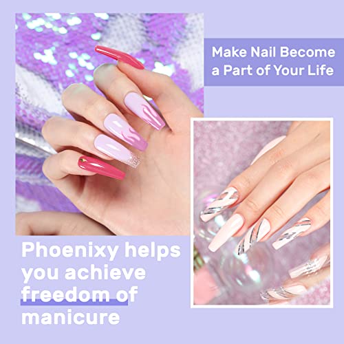 Gel Nail Polish Set, Phoenixy 10 Colors Gel Nail Polish Starter Kit with 80W UV LED Nail Lamp 10ml Nail Polishs Gel Nail Kit Gift Set for Women D