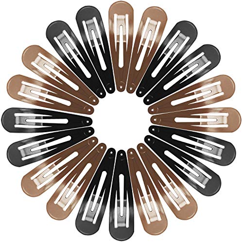 Large Snap Hair Clips 40 Pcs, Funtopia 2.8 Inch Long Non Slip Metal Hair Clips for Women Girls, Hair Barrettes Hair Accessories (Brown & Black)
