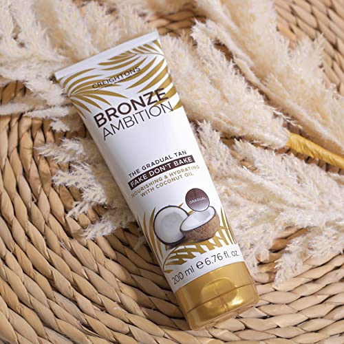 Creightons Bronze Ambition Fake Don't Bake Gradual Tan (200ml) - Blended with Coconut Oil. Melts into Skin Providing a Natural, Long Lasting & St