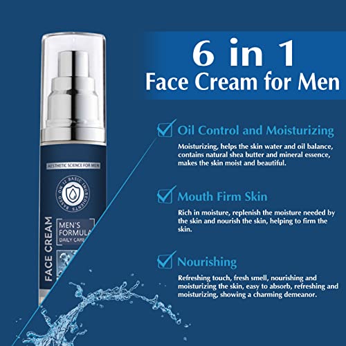 Mens Face Cream, 6 in 1 Mens Face Moisturizer, Mens Anti Aging Face Cream, Anti-Wrinkle & Firming Face Moisturizer, Face Lotion for Men, Face Cre