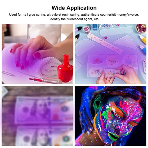 Layhou UV Lamp Nail Dryer, 3W UV Glue Curing Lamp, Ultraviolet Purple Glue Light, Ultraviolet UV Glue Lamp with Clip and Switch USB Input (Black)