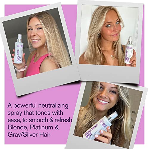 Blonde Toner Spray. Purple Leave In Toning Hair Treatment to Remove Brassy Surface Tones in Blonde, Platinum & Gray/Silver Hair. Paraben & Sulpha
