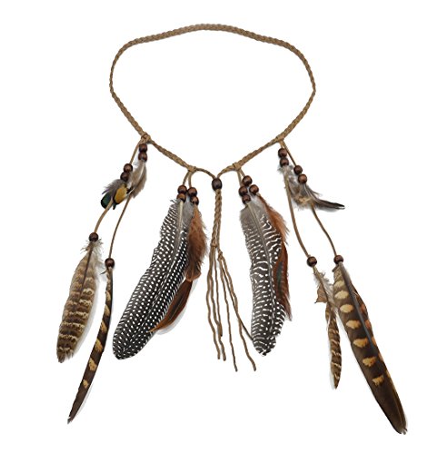 BuxiuGK Indian Headdress Hippie Boho Feather Tassel Headband Hair Accessories for Women Girl Party Festival,1#