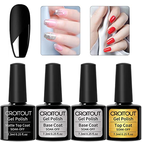 Croitout UV Gel Nail Polish Set, Shellac Nail Gel Polish Colours Set, Sock Off Gel Nail Polishes Set, Polish Gel Nail Kit for Home DIY Manicure N