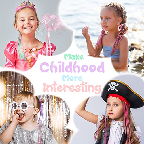 Dreamlover Hair Extensions for Braiding Kids, Coloured Hair Extensions for Kids, Girls Hair Accessories, 12 Pieces