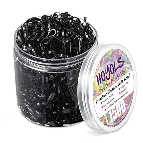 Hoyols Hair Elastic Rubber Bands Ties for Ponytail Braid Holder Pack (Clear 1500 pcs)