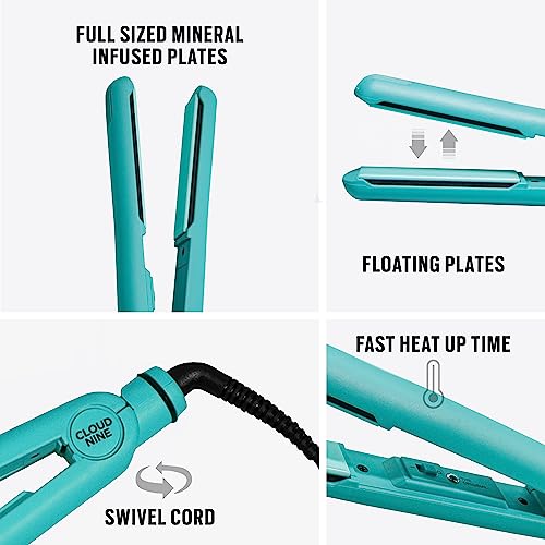 CLOUD NINE Retro Hair Straighteners - Mineral Infused Plates, Fast Heat Up - 190°C Temperature and Floating Plates Ideal for Thin to Medium Thick