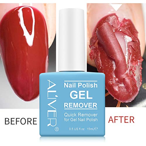 HUALIJIA Gel Nail Polish Remover, Magic Gel Polish Remover, Gel Nail Remover - Quickly & Easily Removes Gel Polishes Within 2-4 Minutes, 15ML, Bl