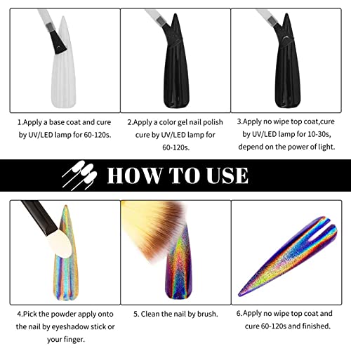 Firtink 2 Packs Chrome Nail Powder, 12 Colors Shiny Nail Art Pigment Powder Nail Glitter Powder Set DIY Nail Decoration Holo Dust Powder