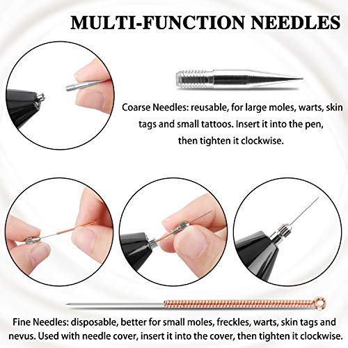 Skin Tags Remover Pen, VOONEEN Mole Remover with 9 Strength Levels &LED Spotlight, Portable Rechargeable Skin Tag Removal Pen for Wart, Freckle,
