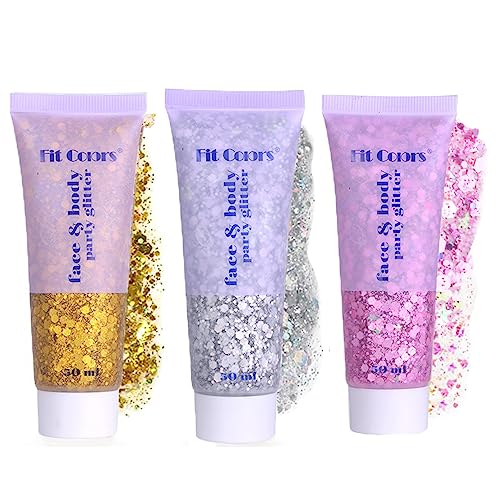 Body Face Glitter Gel, 50ml Mermaid Sequins Sparkling Chunky Body Lotion Glitter Liquid Shimmer Eyeshadow Chunky Glitter for Cosmetic Face Hair L