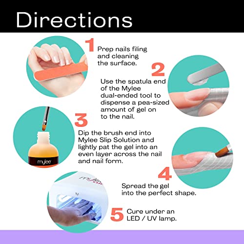 Mylee Polymer Gel Dual-Ended Tool – 2 in 1 Brush & Picker for UV / LED Nail Art, Nail Tips & Extensions Builder