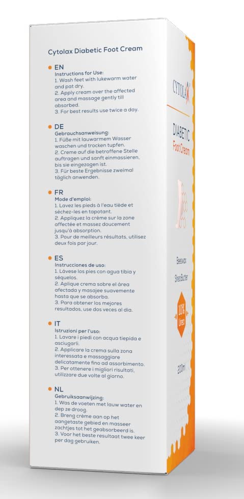 Cytolax Diabetic Foot Cream 200ml | with 10% Urea, Shea Butter, Beeswax | Softens & Moisturises Rough, Hard, Cracked, Callused Feet | Foot Care C