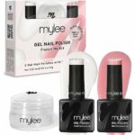 Mylee French Me Kit with Stamper – Salon Quality French Manicure at Home, Includes White & Nude Gel Nail Polish + Clear Silicone Stamping Tool
