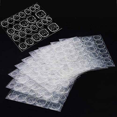 ILamourCar False Nails Stickers, 240 Pcs Double-Side Glue Nail Sticker, Waterproof Breathable False Nail Glue Stickers for DIY Nail Art Decoratio