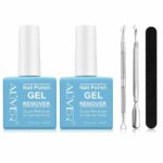 Nail Polish Remover 2 Pack, Peel off in 3-5 Min, Quick & Easy Removes Gel Nail, Acrylic & Shellac Nails with Nail File + Cuticle Pusher + Nail Po