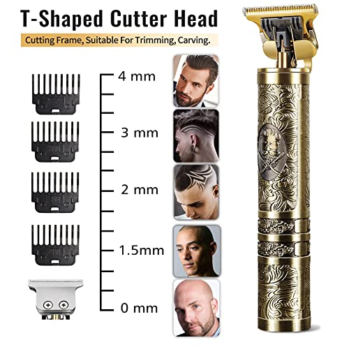 Electric Beard Trimmer Mens Hair Clippers Cordless Sharp Titanium Precision T Blade Trimmer for Men USB Rechargeable Hair Trimmer Clippers for Me