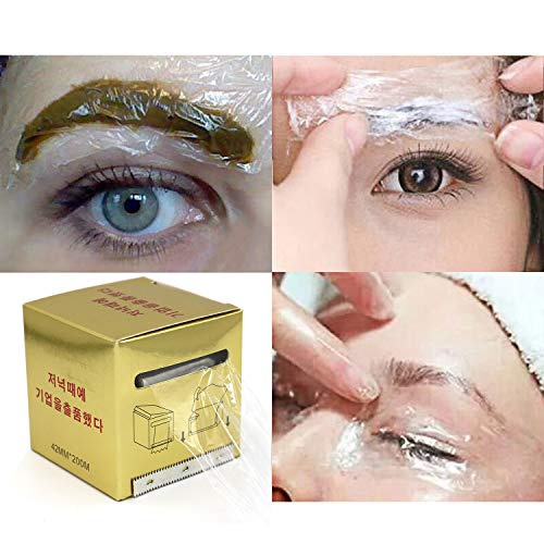 Eyebrow Tattoo Plastic Wrap, Tattoo Preservative Film, Professional Eyebrow Tattoo Makeup Supplies for Eyebrow Eyeline Tattoo Lip and Tattoo, Cov