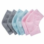 Soft Ventilate Gel Heel Socks Open Toe Socks for Dry Hard Cracked Skin Moisturizing Day Night Care Skin, 3 Pairs (Pink, Turquoise, Grey)
