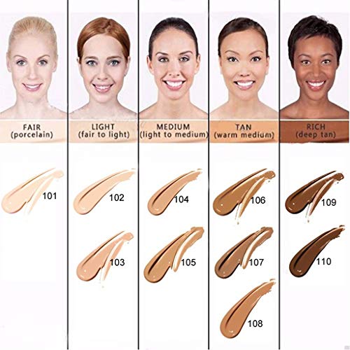 Glamza PHOERA Foundation Concealer Makeup Full Coverage Matte Brighten Long Lasting UK (104 BUFF BEIGE)