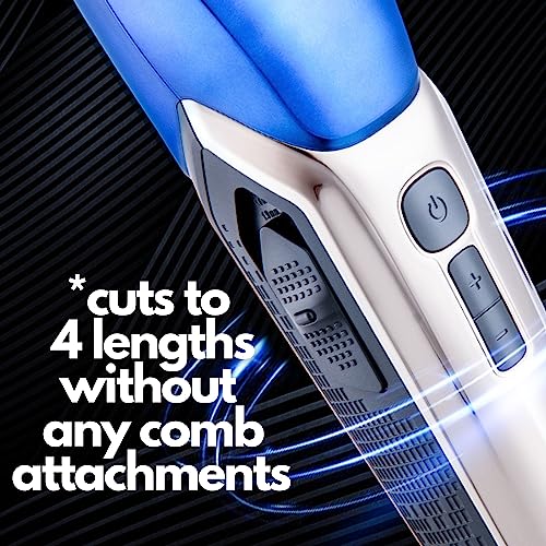 BarberBoss Hair Clippers Men, Beard Trimmer - 4 Speed Settings, Ceramic Blade, 8 Comb Attachments, LED Display, USB Charge, Waterproof, Hair Groo