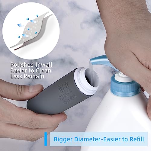 Mafrie Silicone Travel Bottles for Toiletries 89ml 3oz Travel Size Containers Set 4 Pack Portable Leak Proof Refillable Cosmetic Squeeze Bottles