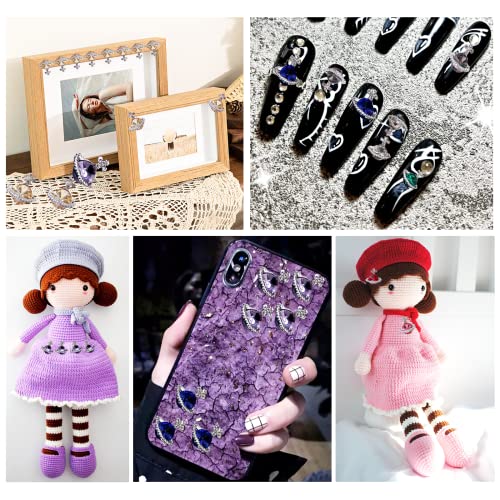 60Pcs Nail Charms Colorful Planet Nail Rhinestones Charms, HOINCO 3D Shiny Saturn Shape Nail Art Alloy Diamond Crystal Luxury Nail Ornament Gems