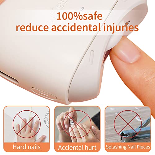 Electric Nail Clippers,Cordless Curved Design, Automatic Nails Blanking Sanding, No Noise, One-Key Operation Portable Nail File for Children Elde