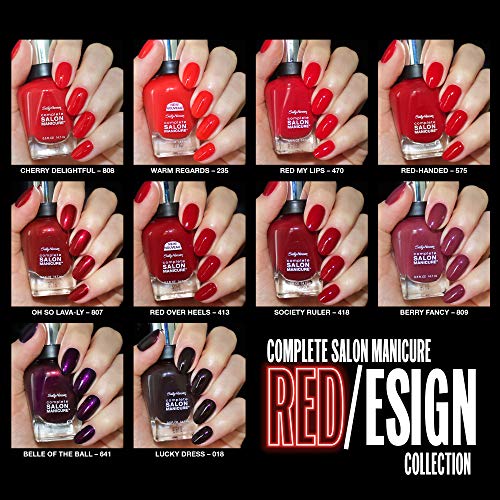 Sally Hansen Complete Salon Manicure Nail Polish, Pink and Red Shades, 14.7 ml, Belle of the Ball
