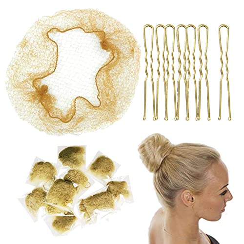 Ballet Hair Net for Girls, Ballet Bun Net Brown Bun Net Invisible Hair Net for Child 50Pcs Ballet Net and 50Pcs Bobby Pins Hair Bun Accessories f