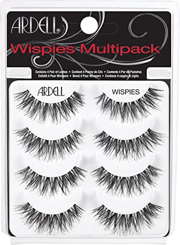 Ardell False Eyelashes Wispies 113 5 Pairs Multipack Black Medium Volume Extra Long Length Crisscross Feathering Curl Invisiband Comfortabel Wear