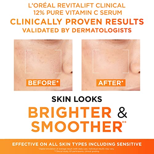 L'Oréal Paris Revitalift Clinical 12% Pure Vitamin C Serum (30ml) & SPF 50 UV Fluid (50ml) Duo for Face, Antioxidant Protection, Brighter Smoothe